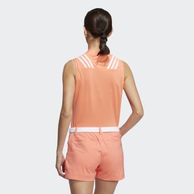 Women Golf Orange AEROREADY Mock-Neck Sleeveless Shirt