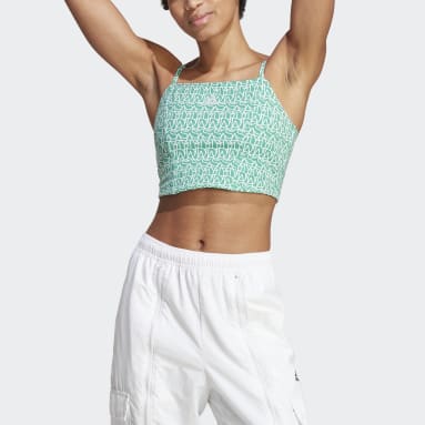Musculosa adidas Estilo Corsé Estampada Verde Mujer Sportswear