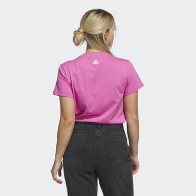 Remera Estampada Linear Stencil Manga Corta Rosa Mujer Sportswear