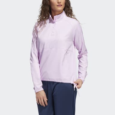 Women Golf Purple Embossed 1/4-Snap Pullover