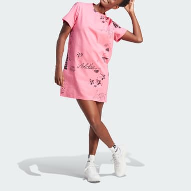 Women Sportswear Pink Scribble Tee Dress