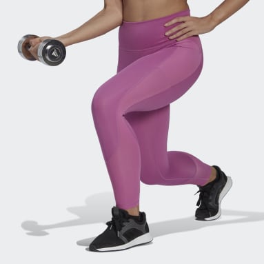 Mallas largas Optime Training Shiny Violeta Mujer Gimnasio Y Entrenamiento