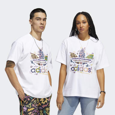 Originals Hvid Love Unites Trefoil kønsneutral T-shirt
