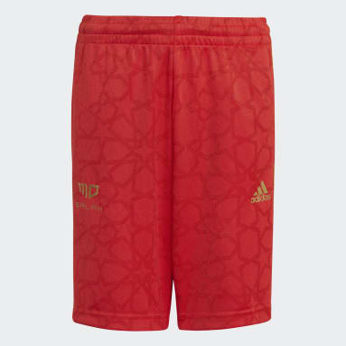 Kids Training Red Mo Salah 3-Stripes Shorts