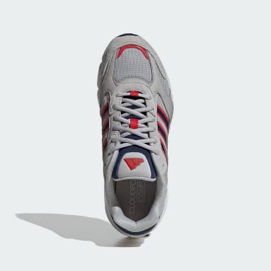 Adidas shoes grey with white stripes hot sale