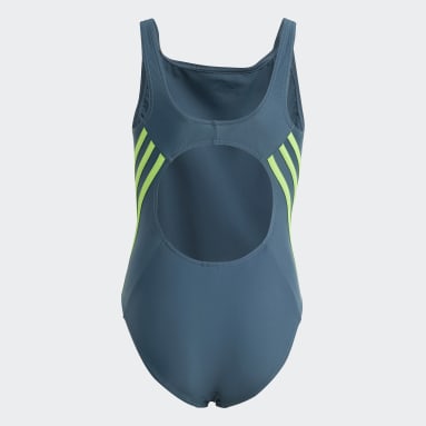 Mädchen Sportswear 3-Streifen Badeanzug Türkis