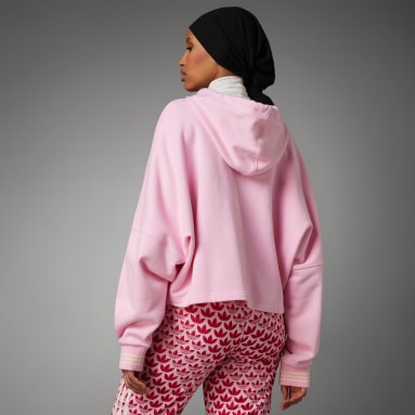 Women's Originals Pink Adicolor 70s Cropped Hoodie