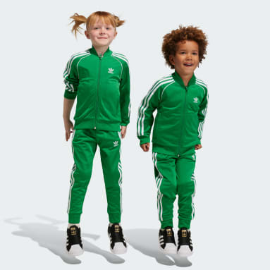 Children 4-8 Years Originals Green Adicolor SST Track Suit