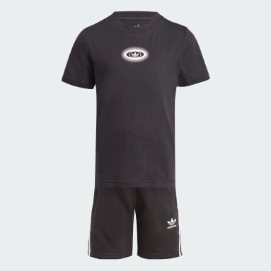 Kids Originals Black Rekive Shorts and Tee Set