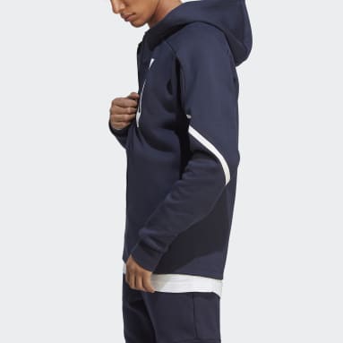 남성 sportswear Blue D4GMDY 풀집 후디