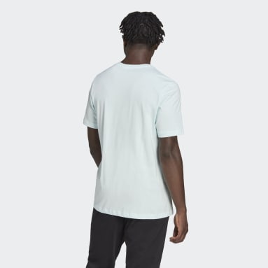T-shirt Essentials Embroidered Linear Logo Blu Uomo Sportswear