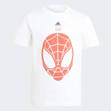 Completo adidas x Marvel Spider-Man Tee and Shorts Bianco Ragazzo Sportswear