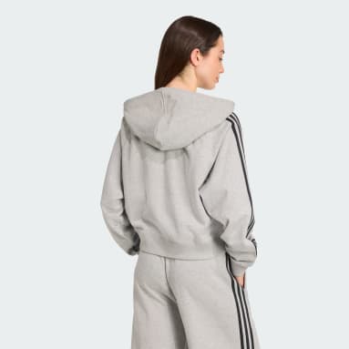 아디컬러 3 스트라이프 숏 지퍼 후디