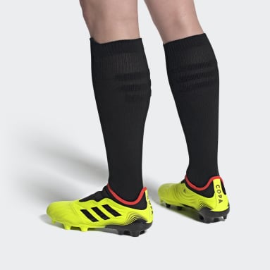 Zapatos de Fútbol Copa Sense.3 Sin Cordones Terreno Firme Amarillo Fútbol
