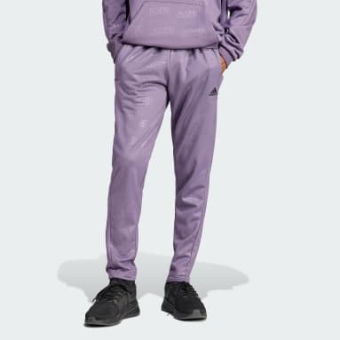 Men Training Purple Embossed adidas Polar Fleece Tapered Pants