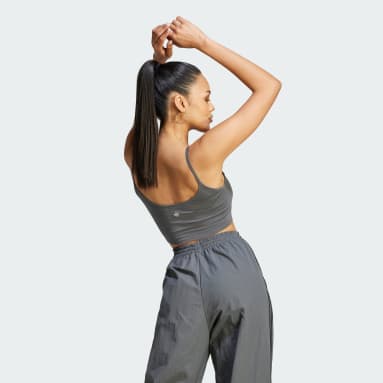 Top sujetador Large Trefoil Gris Mujer Originals
