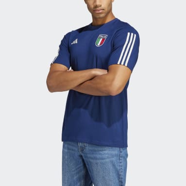 Männer Fußball Italien Tiro 23 Cotton T-Shirt Blau