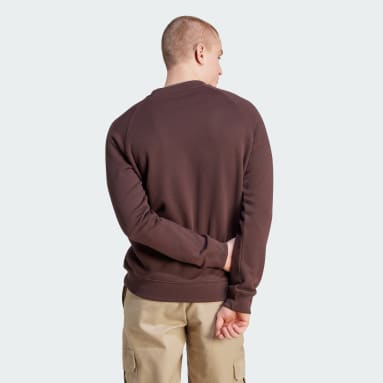 Men's Originals Brown Adicolor Classics Trefoil Crewneck Sweatshirt