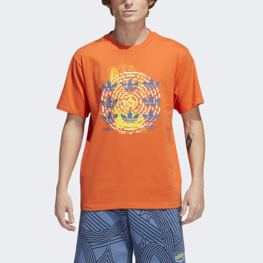 T-shirt Hypersport Multi Trefoil Orange Hommes Originals