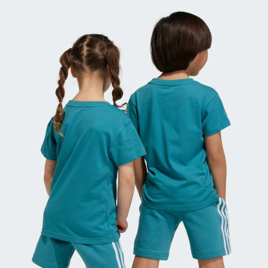 Camiseta Adicolor Trifolio Turquesa Niño Originals