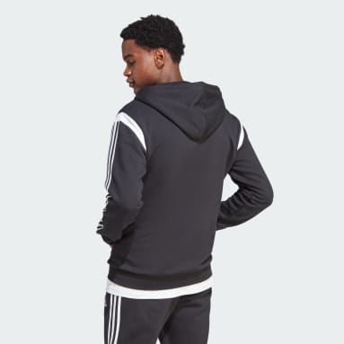 Polera con Capucha Colorblock Cierre Frontal Negro Hombre Sportswear