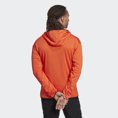 Men TERREX Orange Terrex Tech Flooce Light Hooded Hiking Jacket