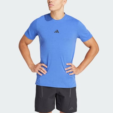 Men Gym & Training Blue Designed for Training Workout T-Shirt