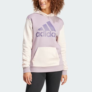 Women Sportswear Purple Essentials Logo Boyfriend Fleece Hoodie