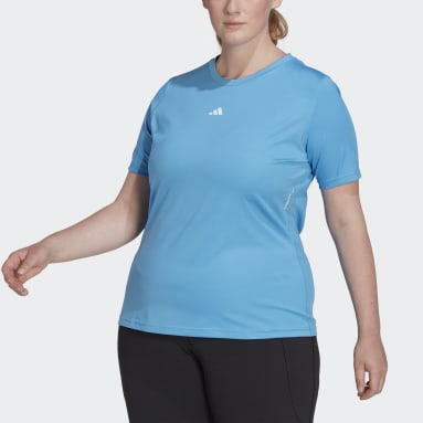 T-shirt de training à manches courtes Techfit (Grandes tailles) Bleu Femmes Fitness Et Training