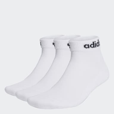 Gym & Training White Linear Ankle Socks Cushioned Socks 3 Pairs