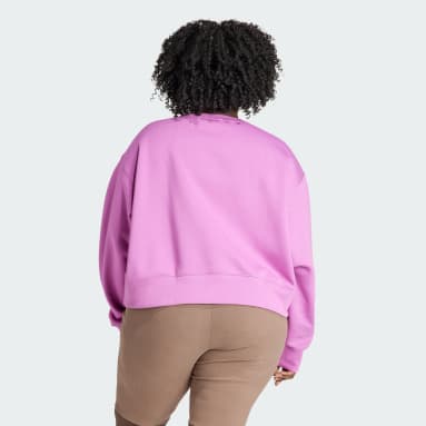 Women Originals Pink Adicolor Essentials Crew Sweatshirt (Plus Size)