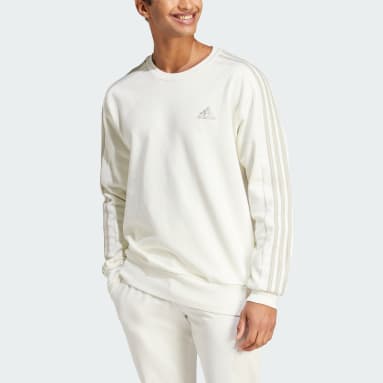 Men Sportswear White Essentials French Terry 3-Stripes Sweatshirt