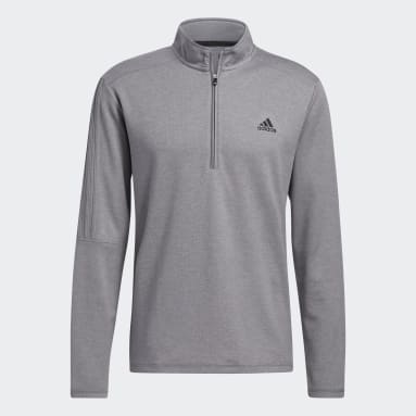 Men's Golf Grey 3-Stripes Quarter-Zip Pullover