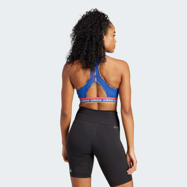 ผู้หญิง เทรนนิง สีน้ำเงิน บราซัพพอร์ตระดับปานกลาง adidas x FARM Rio