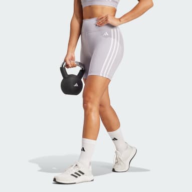 Training Essentials 3-Stripes High-Waisted Short Leggings