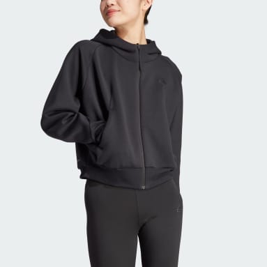 Ženy Sportswear čierna Mikina s kapucňou adidas Z.N.E. Full-Zip