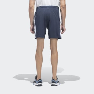 Men Training Blue FRENCH TERRY 3-STRIPES SHORTS