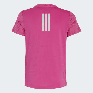 Girls Running Pink AEROREADY 3-Stripes Allover Print Tee