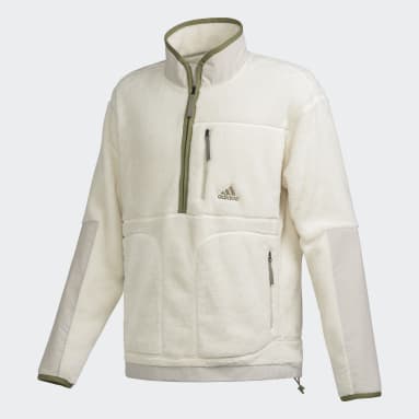 Outdoor White 리버서블 쉐르파 패디드 재킷
