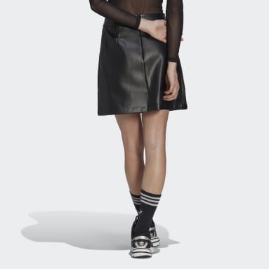 Women Originals Black Centre Stage Faux Leather Skirt