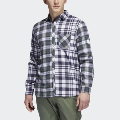 Herr Golf Vit Adicross Flannel Long Sleeve Shirt