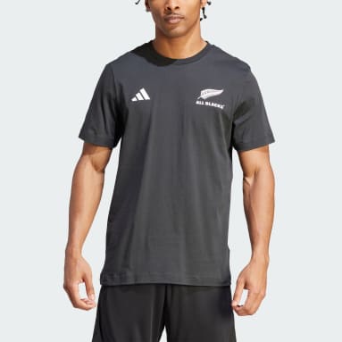 Men Rugby Black All Blacks Rugby Cotton Tee