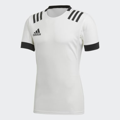 Camiseta 3 bandas Blanco Hombre Rugby