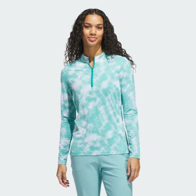 Ultimate365 Printed Quarter-Zip Mock Neck Top