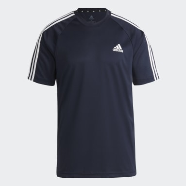 T-shirt AEROREADY Sereno 3-Stripes Bleu Hommes Sportswear