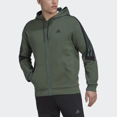 Men Sportswear Green Future Icons 3-Stripes Full-Zip Hoodie