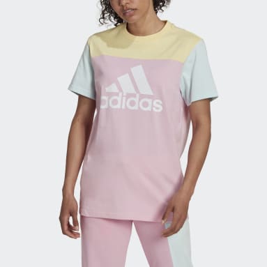 Women Sportswear Pink Essentials Colorblock Logo Tee