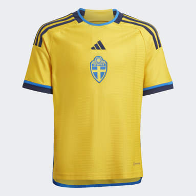 Camiseta primera equipación Suecia 22 Amarillo Niño Fútbol