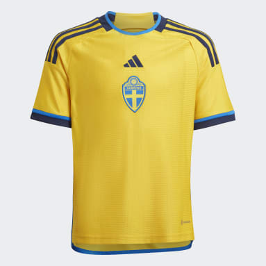 Camisola Principal 22 da Suécia Amarelo Criança Futebol