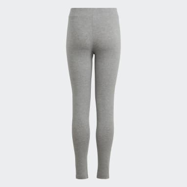 Calzas Essentials Logo Linear Algodón Tiro Medio Gris Niña Sportswear